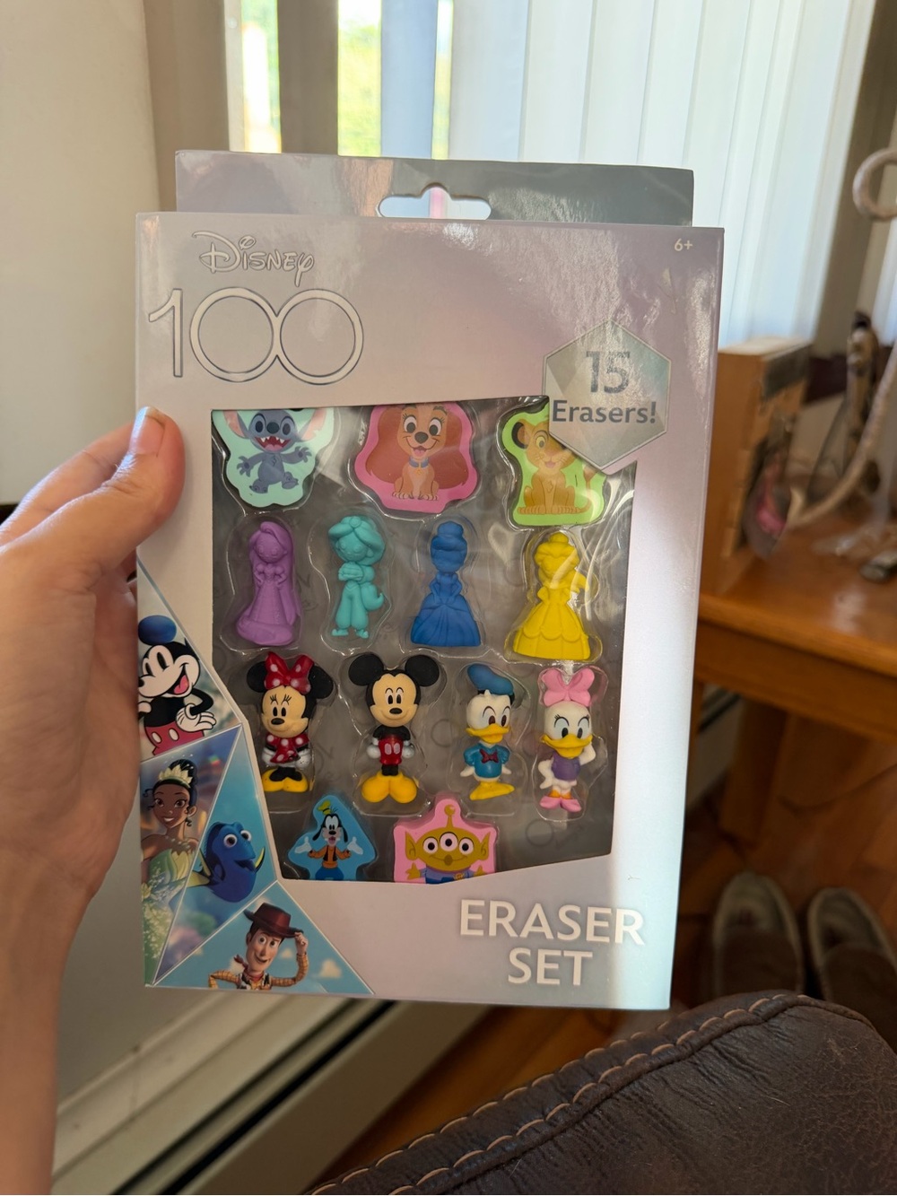 Disney Multicolor Character Eraser Set - Blue, Yellow, Pink, Purple, Teal